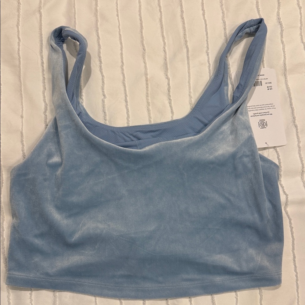 Athleta Light Blue Velvet Tank Top